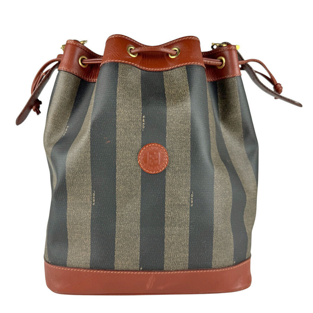 Fendi Shoulder Bag Pecan Leather Brown Gold